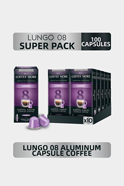 C.M Coffee More 8 Lungo Capsule Coffee 10 X 10 Packs (100 Pieces) Nespresso C...