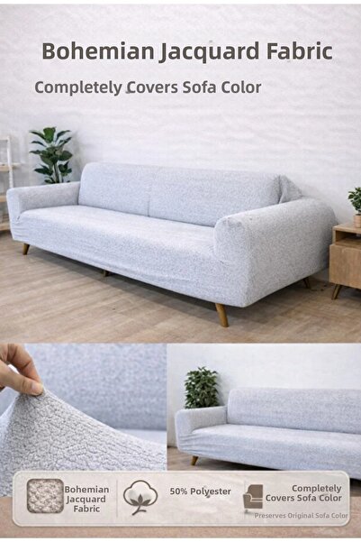 bibaha Bohemian Elastic κάλυμμα καναπέ για 3 άτομα, αντιολισθητικό, ελαστικό ...