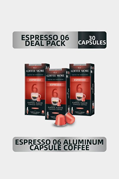 C.M Coffee More 6 Espresso Capsule Coffee 10 X 3 Packs (30 Pieces) Nespresso ...