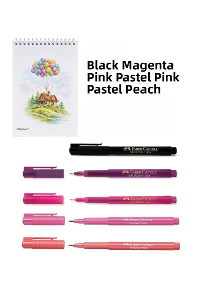kitapsev A6 Notepad and Faber Broadpen 0.8 Ballpoint Pen Set