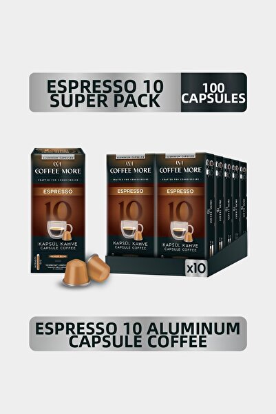 C.M Coffee More 10 Espresso Capsule Coffee 10 X 10 Packs (100 Pieces) Nespres...