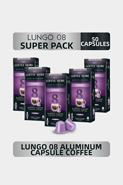 C.M Coffee More 8 Lungo Capsule Coffee 10 X 5 Packs (50 Pieces) Nespresso Com...