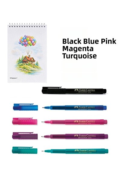 kitapsev A6 Notepad and Faber Broadpen 0.8 Ballpoint Pen Set