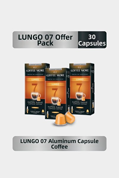 C.M Coffee More 7 Lungo Capsule Coffee 10 X 3 Packs (30 Pieces) Nespresso Com...