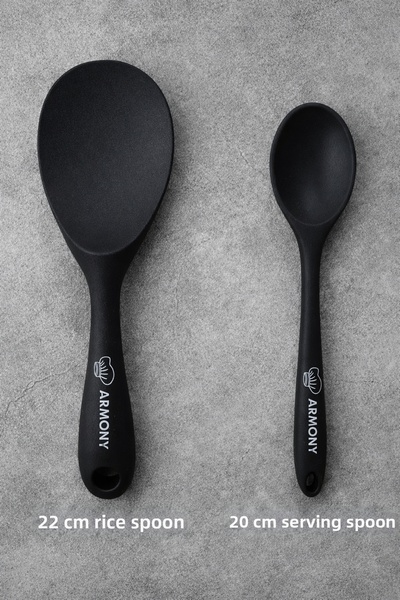 Hilamingo Home 2-Piece Silicone Kitchen Utensil Set; 1 Piece of Rice Spoon, 1...