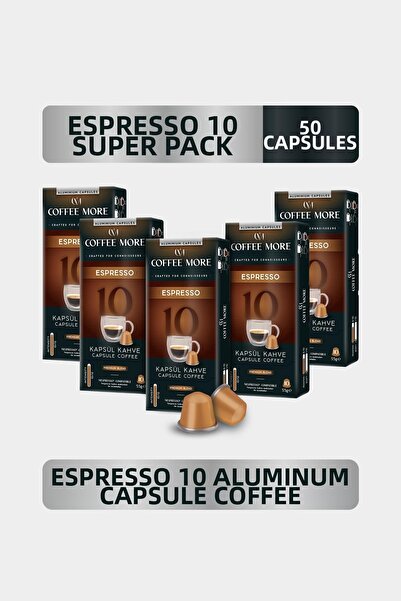 C.M Coffee More 10 Espresso Capsule Coffee 10 X 5 Packs (50 Pieces) Nespresso...