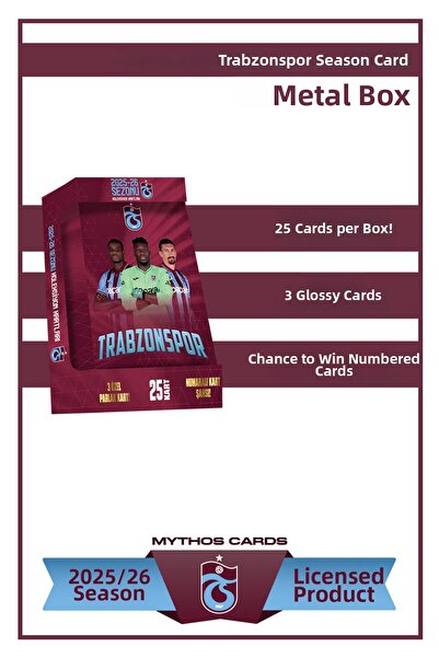 Trabzonspor بطاقات موسم 2025-26 - صندوق معدني