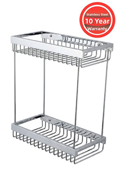 BanyomHome Chrome Stainless Brass Kumru Lama Shampoo Dispenser Bathroom Shelf