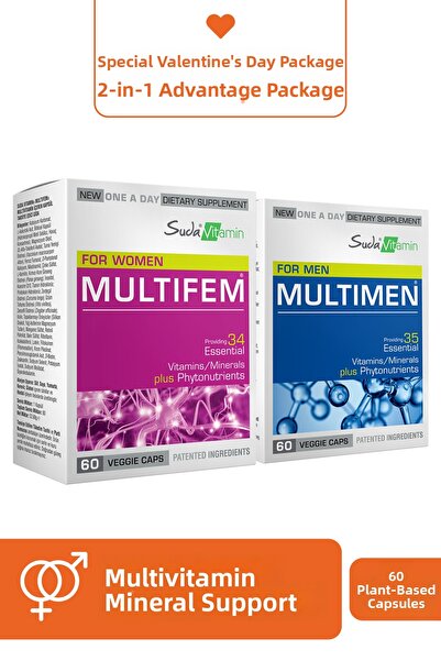 Suda Vitamin Multimen Multivitamin 60 Capsules + Multifem Multivitamin 60 Cap...