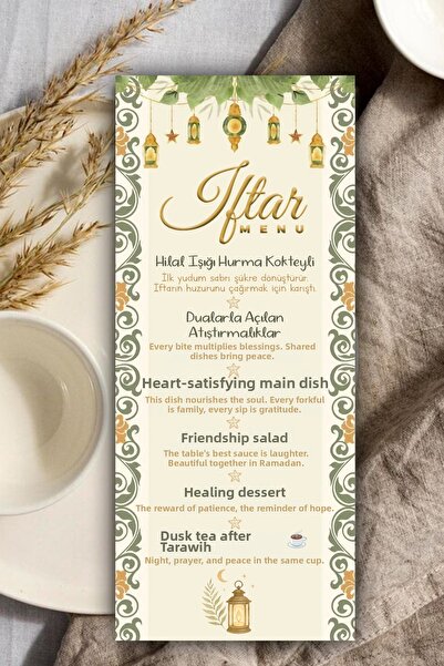 Pankart Evi Ramazan Menu Card 6 Pieces - Iftar Sahur Menu