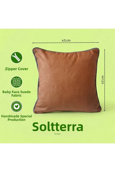 Solterra Design Velvet Textured Ribbed Edge Throw Pillow Cover 1 Piece