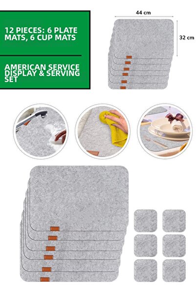 MS Glassware Σετ σερβιρίσματος αμερικάνικου τύπου 12 τεμαχίων από τσόχα, σετ ...