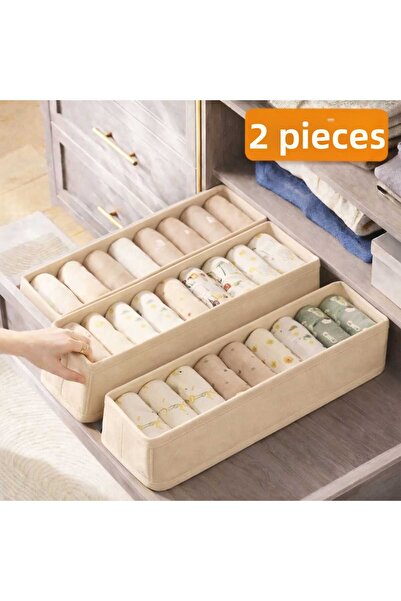 she berrak 2 Pcs Drawer and Closet Organizer, Shelf Organizer, Foldable Socks...