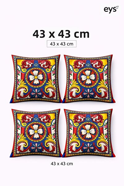 Eys Digital Printed Double-Sided Cotton Throw Pillow Cover – Hidden Zipper, L...