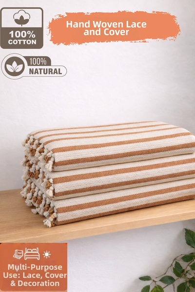 CESSTORE Ces Store Double 100% Cotton Handwoven Pique, Natural Texture, Multi...