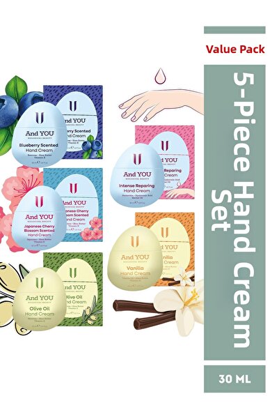 AND YOU مجموعة كريمات لليدين مكونة من 5 قطع