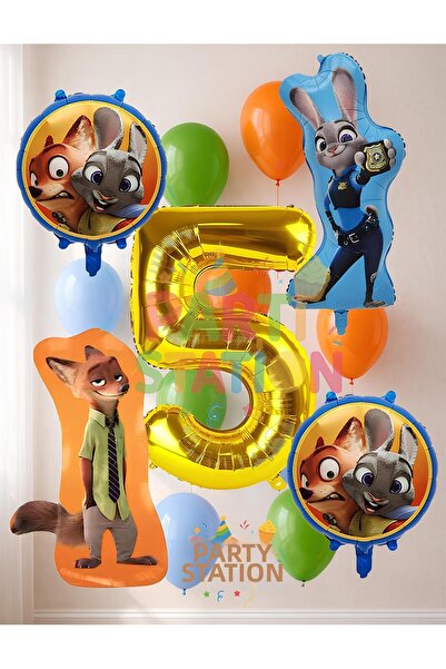 Parti Station مجموعة بالونات زوتوبيا لعيد الميلاد بعمر 5 سنوات، 14 قطعة