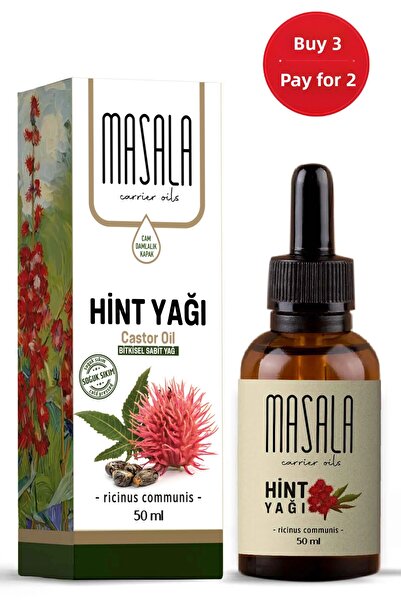 Masala زيت الخروع المعصور على البارد 50 مل زيت الخروع النقي والطبيعي بنسبة 100%