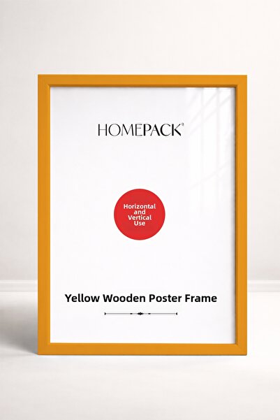 HOMEPACK 40X50 cm Yellow Wood Framed Poster Frame, Blank Frame, Yellow-Poster...