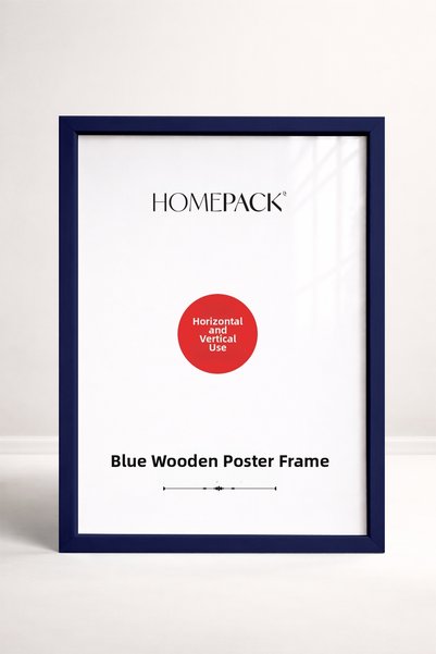 HOMEPACK 40X60 CM Ramă pentru poster cu ramă din lemn albastru, ramă goală, B...