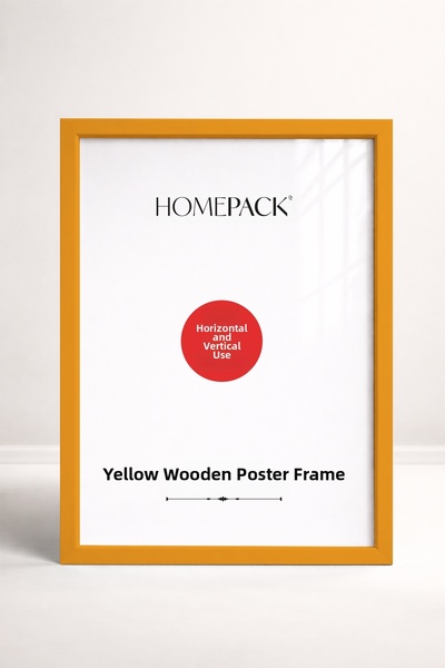 HOMEPACK 20X30 CM Rama pentru poster cu rama din lemn galben, rama goala, GAL...