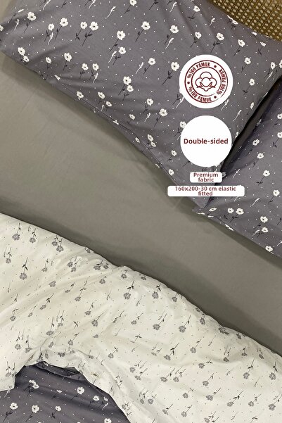 sutra Dream Series 100% Cotton Luxury Poplin Double Fitted Sheet Set