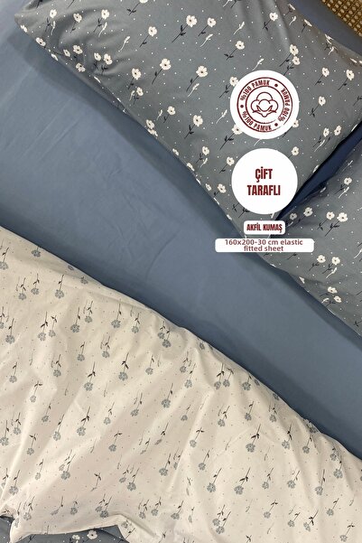 sutra Dream Series 100% Cotton Luxury Poplin Double Fitted Sheet Set