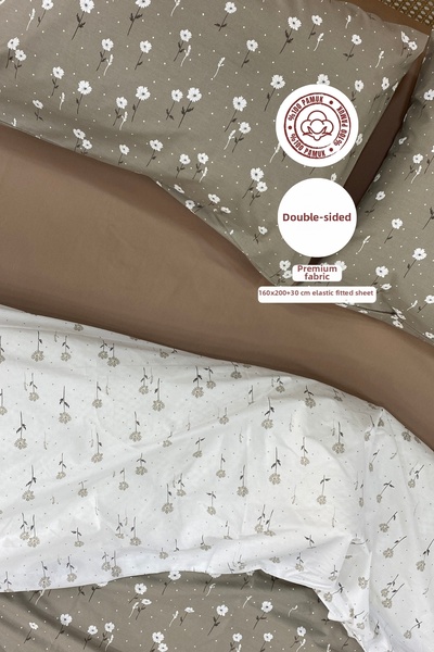 sutra Dream Series 100% Cotton Luxury Poplin Double Fitted Sheet Set