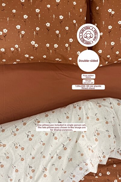 sutra Dream Series 100% Cotton Luxury Poplin Single Fitted Sheet Duvet Cover Set