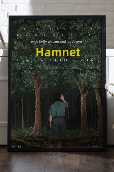 Duvarda Poster cu ramă din lemn negru Hamnet, pictură murală cu tema filmului...