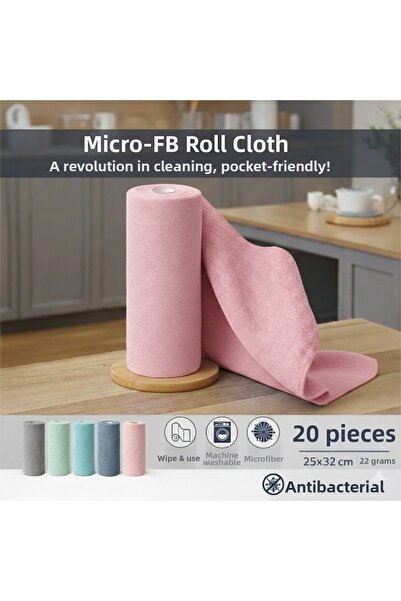 FB Cup (Roll of 20) Micro-Fb Multi-Purpose 100% Microfiber Cleaning Cloth 25X...