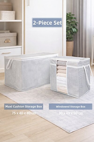 PONÇİK BEBEK Maxi Pillow Storage Bag Large Size & Windowed Storage Bag 2-Piec...