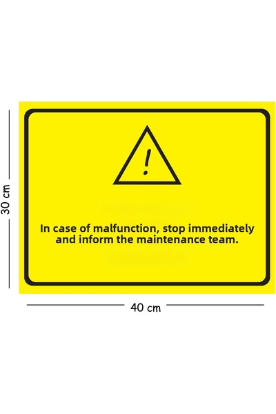 Mayeka Metal Sign: Report Faults, Stop, Wait, Inform Maintenance Repair Team ...