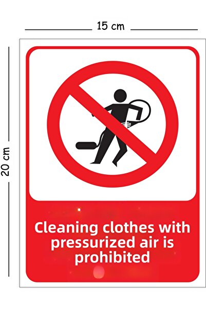 Mayeka Metal Pressurized Air Is Prohibited to Clean Clothes 15X20 cm Warning ...