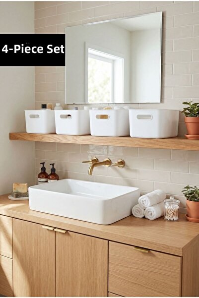 Tercih Home Bath 4 Pieces Bathroom Organizer Organizer Λευκό χρώμα Πλαστικό ο...