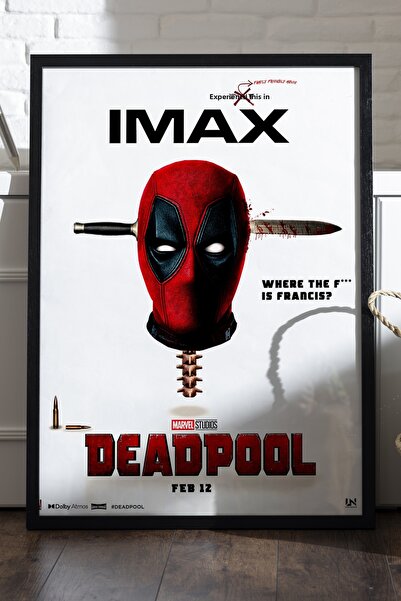 Duvarda Poster Deadpool cu ramă din lemn negru, pictură decorativă de perete ...