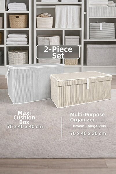 PONÇİK BEBEK Maxi Pillow Storage Box Large Size & Mega Plus Box In-Cabinet Or...