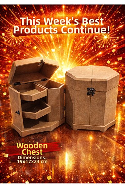 Eymen Hobi Wooden Box Jewelry and Hobby Box Organizer with Compartments 19X17...