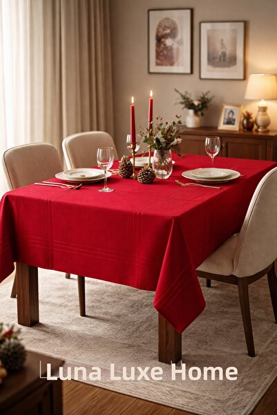 Luna Luxe Home نوا أورا |   مفرش طاولة كولبر مخطط بتصميم بسيط (160x220 سم)