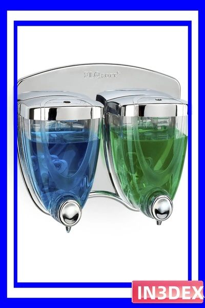 İN3DEX موزع صابون سائل مزدوج مطلي بالكروم