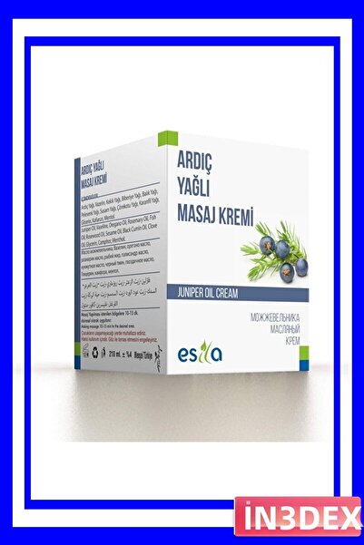 İN3DEX كريم تدليك عضوي يحتوي على زيت العرعر 210 مل