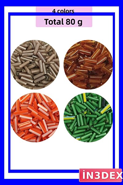 İN3DEX خرز قطع الأنابيب بطول 10 مم وقطر 2 مم، 4 خيارات ألوان