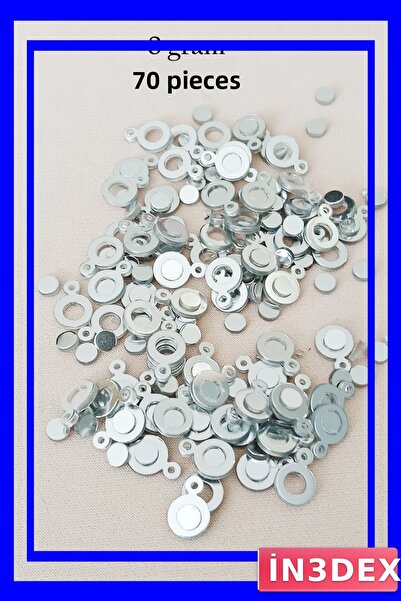 İN3DEX مجموعة خرز بلاكسي وخرز بلاستيك معدني فضي اللون 70 قطعة