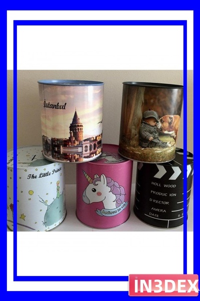 İN3DEX صندوق عملات معدني مزخرف 13x14 سم