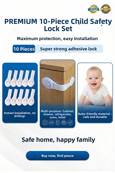 4 Baby 10 многофункционални чекмеджета с детска ключалка за безопасност на бе...