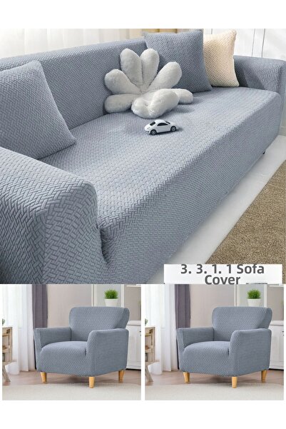 handanca Hansaray Brick Pattern Seat Cover Elastic Slip-Resistant 3 3 1 1 Set...