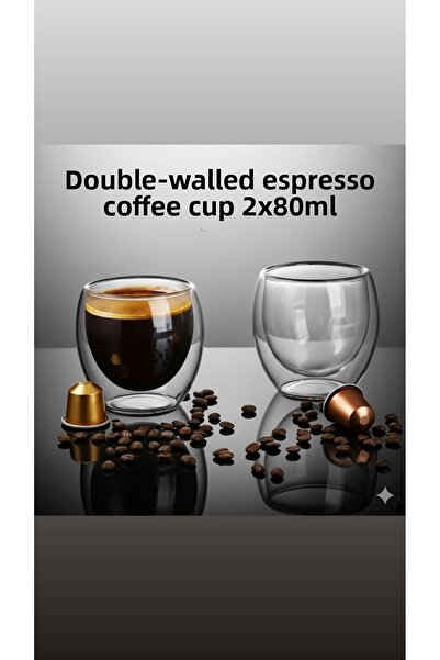 Nespresso Double Walled Espresso Coffee Cup 2X80Ml