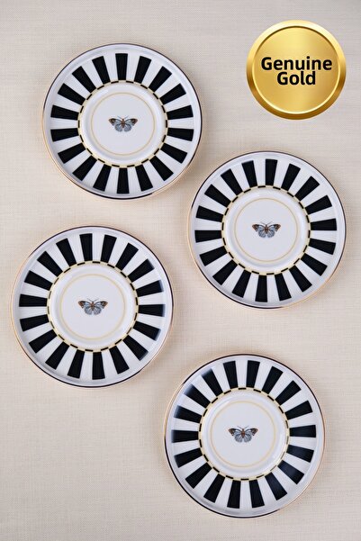 tabakevi Tabak Evi Porcelain Butterfly Collection Gold Gilded Tea Plate 11.8c...