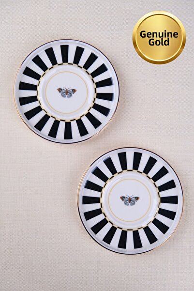 tabakevi Tabak Evi Porcelain Butterfly Collection Gold Gilded Tea Plate 11.8c...