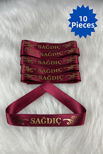 AZREN STORE Burgundy Groomsmen Ribbon, Promise Engagement Wedding Henna Night...